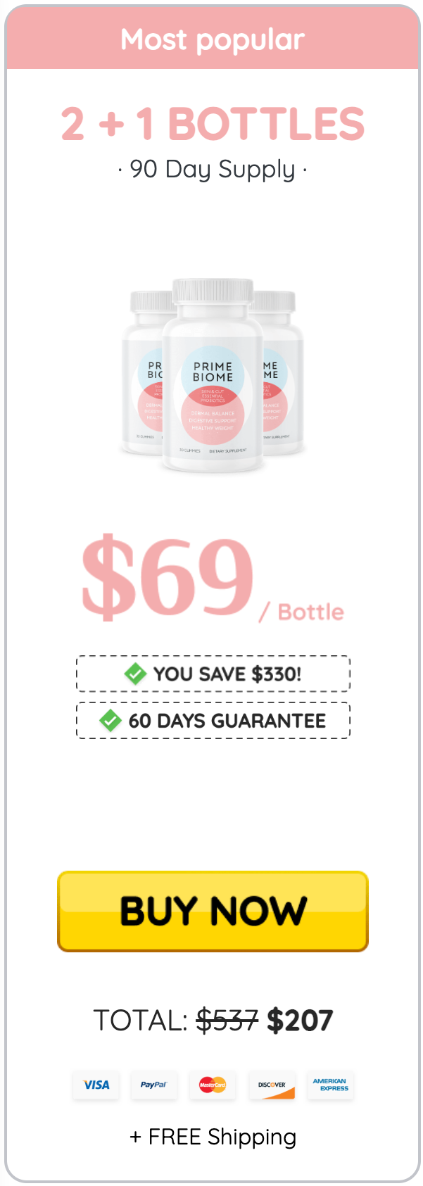 PrimeBiome Buy 3 Bottles